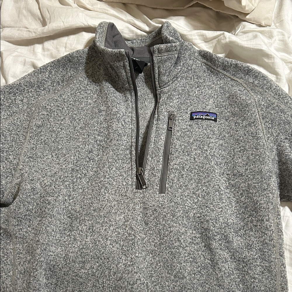 Patagonia Men's Heathered Gray Zip-Up Sweater